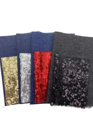 Ordina Subito Saldastrappi Jeans Blu + Paillettes Termoadesivo Cm 15x20