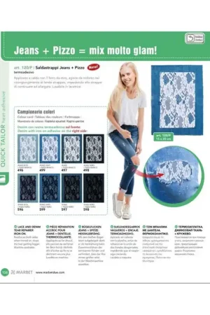 Compra Adesso Saldastrappi Jeans Celeste Slavato + Pizzo Termoadesivo Cm 15x20