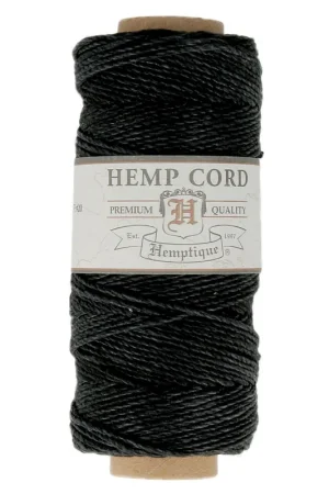 Bobine de 62 mètres de fil de chanvre Hemp Cord 1.1 mm Noir Acquista Ora