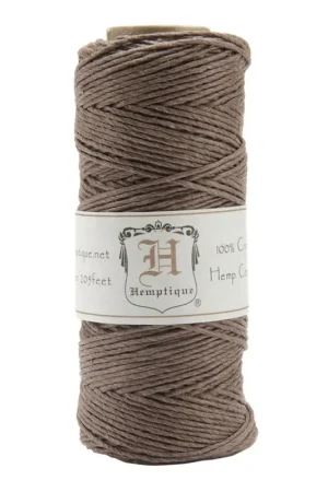 Bobine de 62 mètres de fil de chanvre Hemp Cord 1.1 mm Marron Clair Consegna Rapida