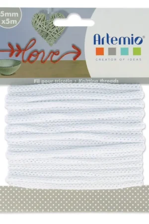 Nuova Collezione Fil tricotin pour la customisation 5 mm - Blanc x5m