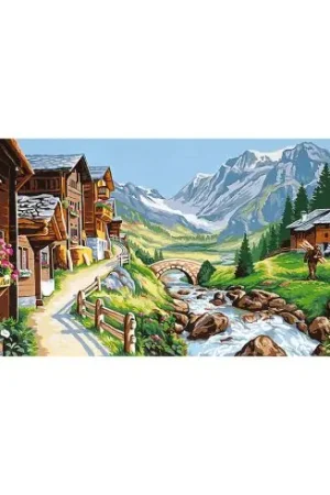 Ultimissimo Modello Canovaccio antico - Paesaggio alpino - Margot de Paris