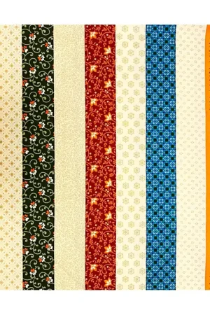 Marcus Fabrics Provence and Beyond, Tessuto a Righe Multicolori Nuovo Arrivo