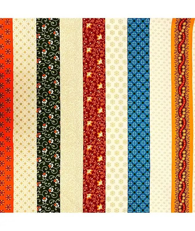 Marcus Fabrics Provence and Beyond, Tessuto a Righe Multicolori Nuovo Arrivo