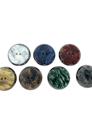 Prezzo Ridotto Bottone 2 Buchi Moda Cerimonia Polsi Base Argento Lucido Mis-28 Mm-18