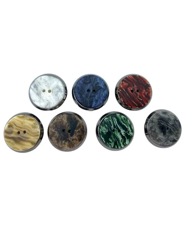 Bottone 2 Buchi Moda Cerimonia Giacca Base Argento Lucido Mis44-Mm28 Soddisfatti O Rimborsati