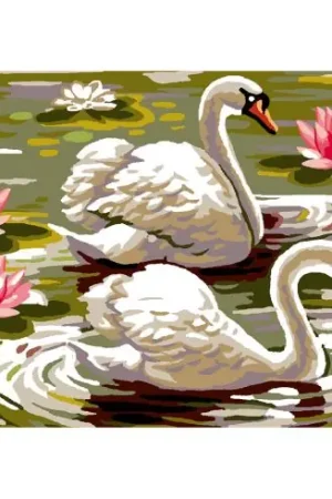 Nuova Collezione Canovaccio antico - I cigni - Luc Créations