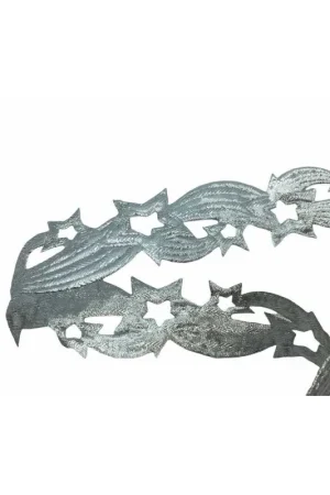 Saldi Passamaneria Nastro Natale Stella Cometa Argento Imbottito Alta 45 Mm.