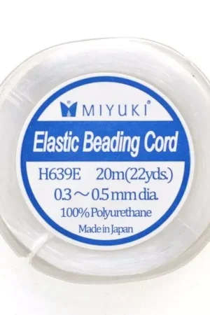 Miyuki Elastic Beading Cord 0.3 - 0.5 mm - Blanc x20 m Spedizione Gratuita