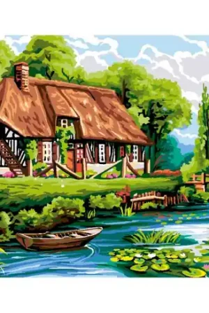 Canovaccio antico - La casa con tetto di paglia normanna - Luc Créations Miglior Prezzo