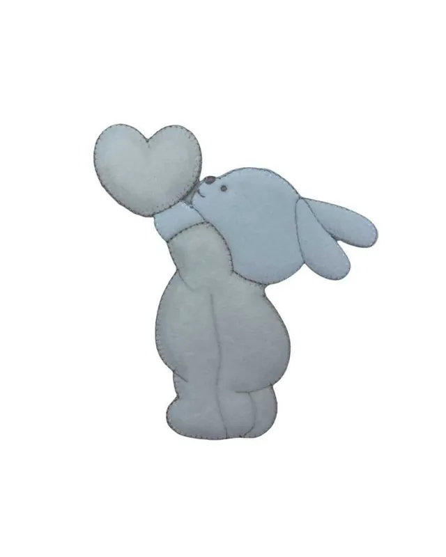 Miglior Prezzo Applicazione Termoadesiva Baby Coniglio Velluto Cuore 13X14 Cm