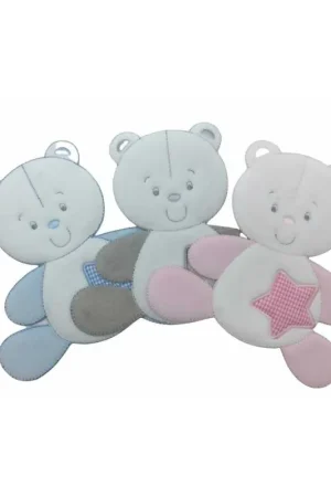 Applicazione FS Termoadesiva Baby Orsetto Bianco Velluto Stella 14x14 Cm Subito Disponibile