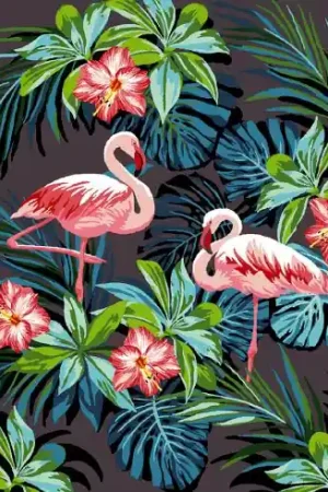 Nuova Collezione Canovaccio antico - Fenicotteri rosa - Luc Créations