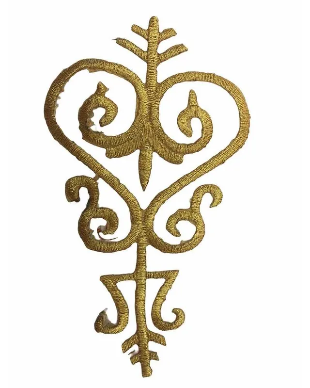 Ordina Subito Applicazione Termoadesiva Ricamata in Lurex Oro 12x7 cm