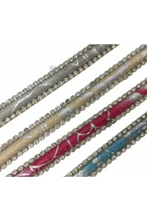 Compra Online 50 Cm Passamaneria Termoadesiva Strass Base Argento Lurex Profilo Alta 12 Mm