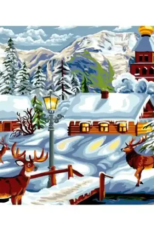 Canovaccio antico - Villaggio di inverno - Luc Créations Occasione Imperdibile