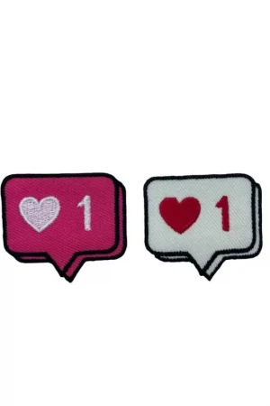 Quantità Limitata Patch Termoadesiva Messaggio Cuore Ricamata Tag 1 Social Baby 45x35 Cm