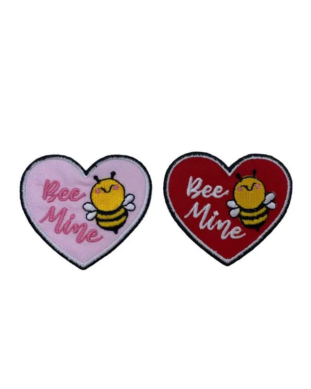 Applicazione Toppa Patch Termoadesiva Baby Ricamo Cuore Ape BEE MINE 6x5 Cm Spedizione Espresso