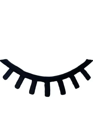 Applicazione ciglia nera termoadesiva patch toppa ricamata 8x3 cm Nuovo Arrivo