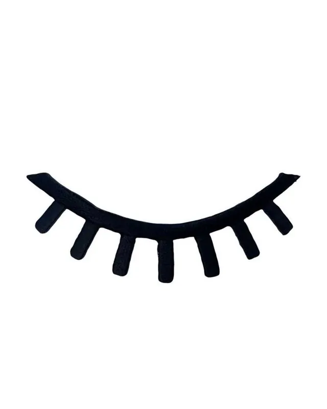 Applicazione ciglia nera termoadesiva patch toppa ricamata 8x3 cm Nuovo Arrivo