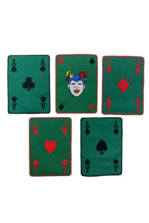 Super Prezzo Applicazione Toppa Patch Termoadesiva Tessuto Verde Ricamo Carte Poker 9x6 Cm