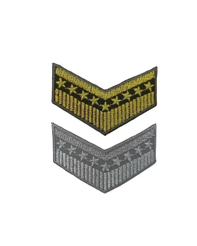 Patch Termoadesiva Grado Militare Ricamata Stelline Lurex 58x4 Cm Prezzo per Pezzo Super Prezzo