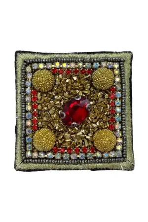 Compra Adesso Applicazione Gioiello Toppa Patch Termoadesiva Quadrata Mattonella Strass Disegno Geometrico 5x5 Cm