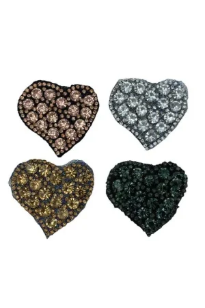 Novità Applicazione Toppa Patch Termoadesiva Cuore Strass Grandi Piccoli 4 Cm