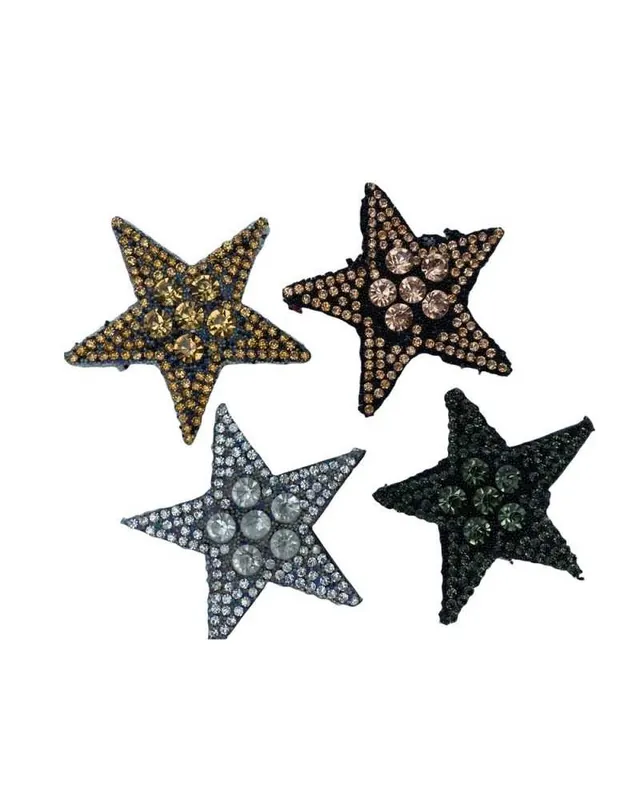 Toppa Patch Termoadesiva Stella Strass Grandi Piccoli 5x5 Cm A Buon Prezzo