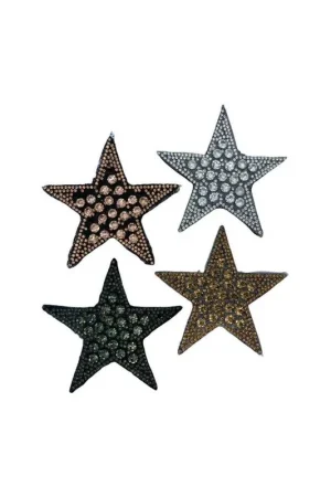 Applicazione Toppa Patch Termoadesiva Stella Strass Grandi Piccoli 9x9 Cm A Buon Prezzo