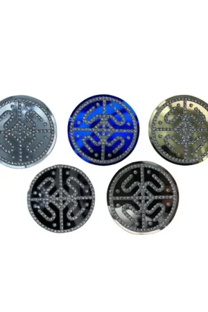 Applicazione Toppa Patch Termoadesiva Rotonda Disegno Intagliato Strass 5,5 Cm Miglior Prezzo