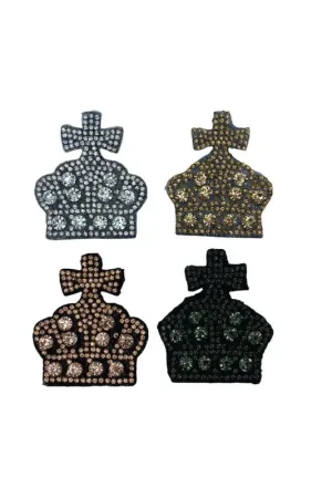Applicazione Toppa Patch Termoadesiva Corona Croce Piena Strass Grandi Piccoli 50x55 Mm Offerta Speciale