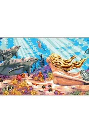 Canovaccio antico - Sirena e delfini - Luc Créations Occasione Imperdibile