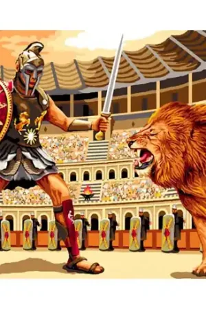 Canovaccio antico - Il gladiatore al leone - Luc Créations Scelto Dai Clienti