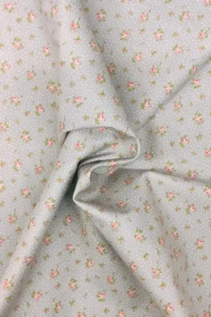 Tessuto grigio a pois con fiorellini - Moda Fabrics, Bespoke Bloom Offerta Limitata