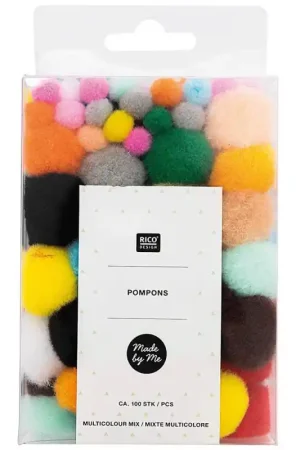 Pack da 100 Pompon Multicolori - Rico Design Professionale