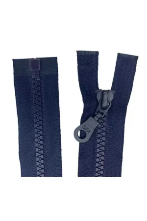 Super Prezzo Cerniera Chiusura Zip Divisibile Pressofusa Denti Plastica Blu 1 Cursore Lunga Cm 30