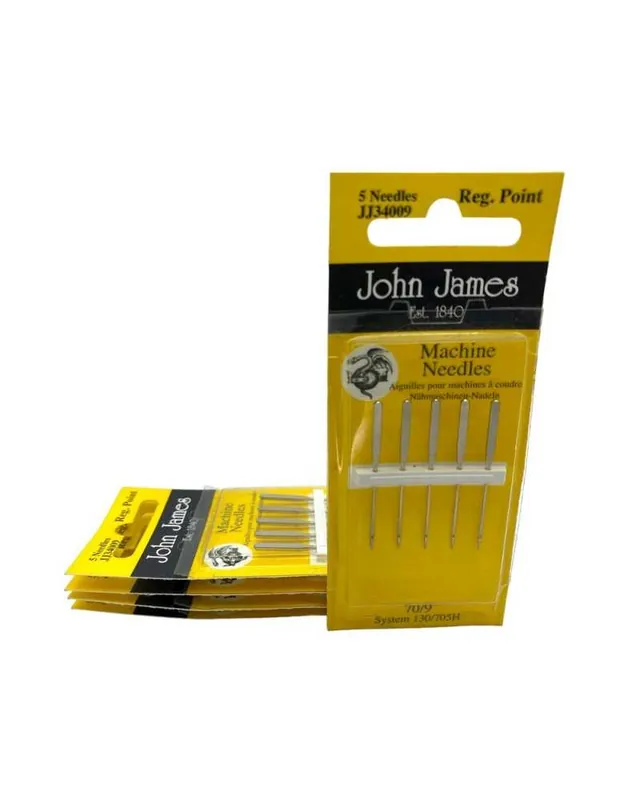 5 Aghi per macchina da cucire John James per tessuti leggeri 70/9 Compra Oggi Stesso