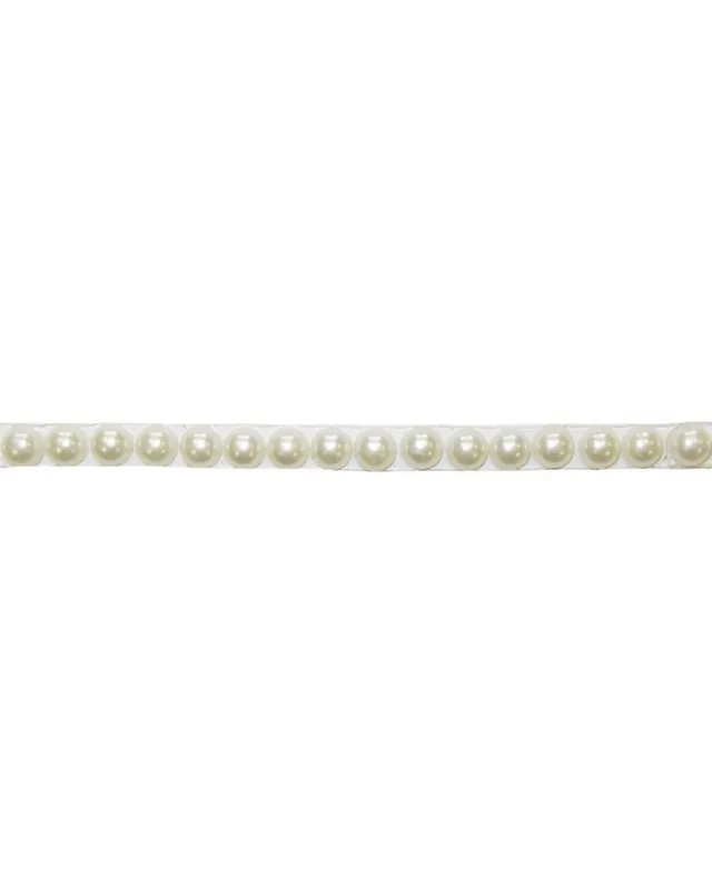 Passamaneria Termoadesiva Mezza Perla Resina Bianco Latte Alta 1Cm Quantità Limitata