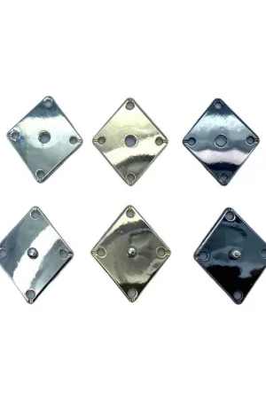 Bottone Automatico Pressione Metallo Lucido Modello Rombo Cucire mis.1 30x25 mm Consegna Rapida