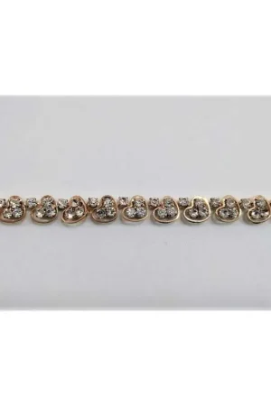 10 Cm Passamaneria Gioiello Metallo Strass Modello Cuore Alto 7 Cm Base Oro Da Cucire Acquista Ora