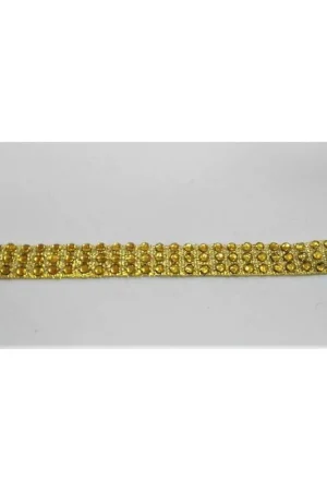 Ultima Occasione 50 cm Passamaneria strass termoadesiva a 3 file oro alta 1 cm
