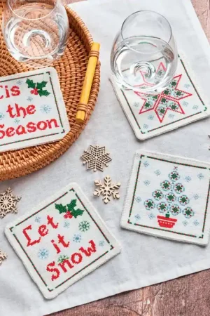 Kit Punto Croce Sottobicchiero per Natale - Anchor Ultime Pezzi