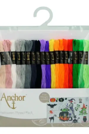 Pacchetto da 18 fili Anchor Mouliné + Schema Halloween Reso Gratuito