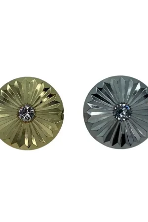 Bottone Resina Tondo Strass Effeto Riga Splendente Liscio Mis 24 15x15 Mm Direttamente Dal Produttore