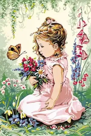 Spedizione Gratuita Canovaccio antico - Élise e la farfalla - SEG de Paris