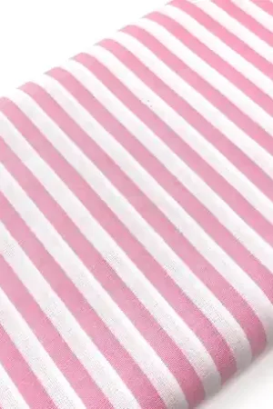 Pagamento Sicuro Tessuto Sostenuto Tinto in Filo a Righe Rosa e Bianche, h150