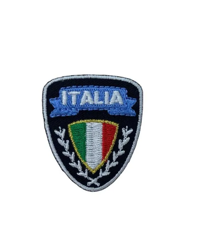 Novità Applicazione Termoadesiva Ricamo Scudetto Italia Patch Marbet 35x40 Mm