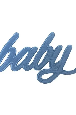 Applicazione Termoadesiva Ricamo Velluto Patch Marbet Scritta Baby 100x55 Mm Offerta Del Giorno