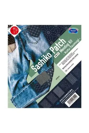 Offerta Lampo Kit Sashiko per riparazioni con tessuto, ago, filo e ditale sashiko